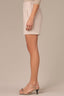Stone Skyrise Elastic Pull-OIn Banded Waist Faux Fly Patch Pocket Angled Dart Seam Short