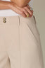 Vanilla Cream Skyrise Double Button Front Seam Flap Pocket Angled Dart Seam Trouser Short