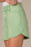 Washed Meadow Contour Shape Technology Skyrise Surplus Hem V-Yoke Dart Seam Dolphin Short
