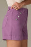 Antique Amethyst Contour Shape Technology Skyrise Sailor Button Lined Pocket Double Side Seam Short