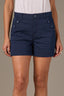 Navy Skyrise Double Side Seam Button Lined Pocket Contour Shape Technology Sailor Short
