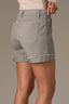 Deep Seagrass High Rise Double Pocket Fray Hem Dart Seam Contour Shape Technology Short