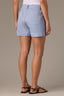 Horizon Blue High Rise Double Pocket Fray Hem Dart Seam Contour Shape Technology Short