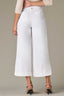 White Contour Shape Technology Skyrise Button Fly V-Yoke Spade Pocket Center Seam Cropped Fixed Cuff Hem Pant 