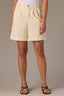 Frosty Lemon Skyrise Fixed Wide Cuff Faux Back Pocket Pleated Front Contour Shape Technology Trouser Short 