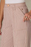 Coffee Stripe Denim Contour Shape Technology Skyrise Striped Cropped Wide Leg Utility Jean