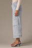 Light Blue Denim Skyrise Utility Pocket Center Seam Dart Seams Cropped Hem REPREVE Contour Shape Technology Wide Leg Jean