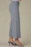 Blue Denim Contour Shape Technology Skyrise Striped Cropped Wide Leg Utility Jean