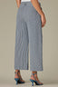 Blue Denim Contour Shape Technology Skyrise Striped Cropped Wide Leg Utility Jean