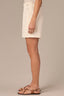 Blanched Almond Skyrise Elastic Paper Bag Pull On Waist Adjustable Pull Cord V-Yoke Seaming Side Slit Short 