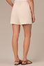 Heather Ecru Skyrise Elastic Pull-On Paper Bag Waist Tulip Overlap Hem Smocked Short
