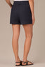 Navy Skyrise Elastic Pull-On Paper Bag Waist Tulip Overlap Hem Smocked Short