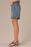 Mid Blue Artisanal Denim Contour Shape Technology High Rise Whiskering Petite Relaxed Short