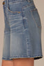 Mid Blue Artisanal Denim Contour Shape Technology High Rise Whiskering Petite Relaxed Short