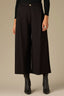 Black Contour Shape Technology Skyrise Fixed W&W Belt Side Zipper Pleated Cropped Hem Wide Leg Trouser