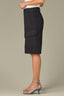 Black Contour Shape Technology Skyrise Angled Dart Seams Patch Pocket Wraparound Pockets Relaxed Bermuda Short