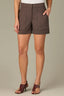 Espresso Contour Shape Technology Skyrise Curved Back Yoke Double Hook Seaming Detail Fixed Cuff Hem Short