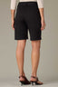 Black Skyrise Double Waistband Angled Dart Seam Double Hook Zip Closure V-Notch Pocket Bermuda Trouser Short