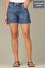 Mid Blue Denim Contour Shape Technology High Rise Double Side Seam Stitch Detail Plus Size Gracie Short