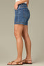 Mid Blue Denim Contour Shape Technology High Rise Double Side Seam Stitch Detail Plus Size Gracie Short