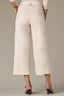 Blanched Almond Contour Shape Technology Skyrise Angled Dart Seams Utility Pocket Cropped Hem Wide Leg Pant
