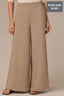 Pond Green Skyrise Banded Elastic Pull-On Waist Pintuck Palazzo Plus Size Knit Glider Pant