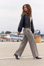 Drop Shoulder Blouson Sleeve Collar Neck Faux Leather Petite Jacket