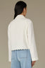 White Long Sleeve Collar Neck Button Down Scallop Placket Patch Pocket Paisley Embroidered Cropped Hem Petite Woven Jacket