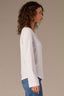 Heather Off White Long Bell Sleeve Gerber Surplus Boat Neck Petite Knit Top