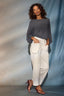 Blanched Almond Contour Shape Technology High Rise V-Pocket Front Panel Barely Barrel Jean