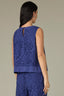 Blue Marina Sleeveless Scoop Neck Eyelet Keyhole Back Straight Slit Hem Woven Tank Top