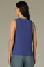 Blue Marina Black Sleeveless V-Neck Color Blocked Stripes Straight Hem Knit Tank Top