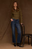 Blue Denim Contour Shape Technology Mid-Rise Slightly Arched Back Yoke Split Reverse Waistband Straight Leg Jean