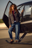 High Rise Slouchy Straight Leg Jeans with Cuffed Hem