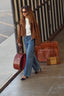 Tobacco Long Sleeve Collar Neck Zip Front Drape Back Pleated Straight Hem Woven Bomber Jacket