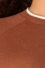 Toasted Cinnamon Long Raglan Dolman Sleeve Faux Twofer Crew Neck Straight Hem Plus Size Knit Top