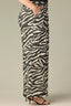 Charcoal Ecru Luxe Leisure Skyrise Elastic Glider Pull-On Waist Triple Pleat Zebra Print Plus Size Palazzo Pant