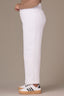 White Skyrise Button Fly Seaming V-Shaped Back Yoke Contour Shape Technology Wide Leg Plus Size Pant