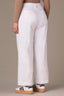White Skyrise Button Fly Seaming V-Shaped Back Yoke Contour Shape Technology Wide Leg Plus Size Pant