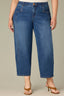 Blue Denim Contour Shape Technology High Rise V-Yoke V-Shaped Pockets Front Panels Plus Size Barely Barrel Jean
