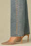 Mid Blue Artisanal Denim Contour Shape Technology Mid-Rise Double Sweetheart Yoke Gold Accents Plus Size Stovepipe Jean