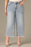 Light Blue Artisanal Denim Skyrise Fray Hem Round Up Contour Shape Technology Wyatt Wide Leg Boyfriend Plus Size Jean