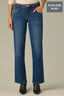 Blue Denim Contour Shape Technology Mid-Rise Slightly Arched Back Yoke Split Reverse Waistband Plus Size Straight Leg Jean