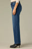 Blue Denim Contour Shape Technology Mid-Rise Slightly Arched Back Yoke Split Reverse Waistband Plus Size Straight Leg Jean
