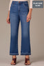Blue Artisanal Denim Contour Shape Technology High Rise Clean Finish Release Side Slit Hem Bennett Barely Boot Plus Size Jean