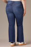 Blue Denim Madison High Rise Contour Shape Technology Grinded Hem String Itty Bitty More Boot Plus Size Jean