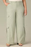 Skyrise Plus Size Wide Leg Utility Pants with Double Patch Pockets