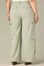 Eucalyptus Contour Shape Technology Skyrise Dart Seam Double Flap Patch Pocket Faux Side Utility Pockets Plus Size Wide Leg Utility Pant