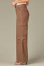 Mocha Contour Shape Technology Skyrise Dart Seam Double Flap Patch Pocket Faux Side Utility Pockets Plus Size Wide Leg Utility Pant