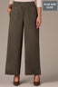 Laurel Wreath Contour Shape Technology Skyrise Patch Pocket Angled Dart Seam Elastic Pull On Waist Faux Fly Plus Size Palazzo Pant